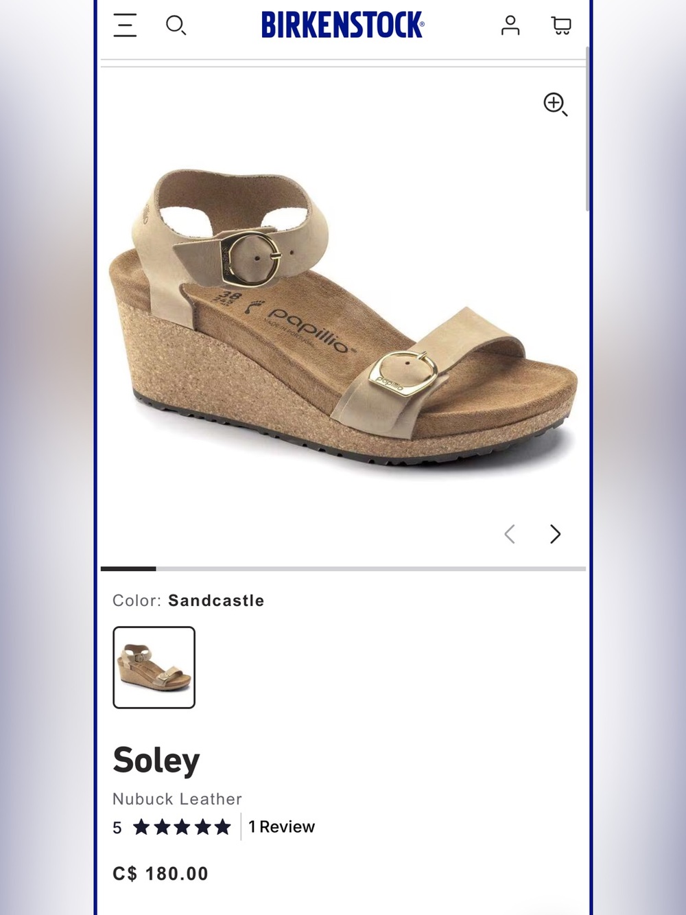 Papillio Women's Tan Leather Ankle Strap Sandals with Gold Buckles